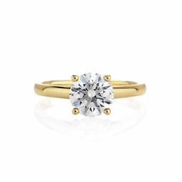 CERTIFIED 0.91 CTW G/I1 ROUND DIAMOND SOLITAIRE RING IN 14K YELLOW GOLD