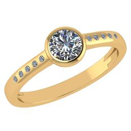 Certified 0.50 Ctw Diamond 18K Yellow Gold Halo Ring