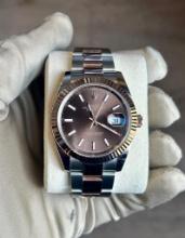 Used Oysterperpetual Datejust 41mm 'Chocolate Dial' oyster bracelet comes with box and papers