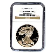Certified Proof Silver Eagle 2000 PF70 NGC