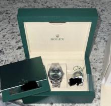 Rolex DayDate Green Dial 18k White Gold Comes with Box & Papers