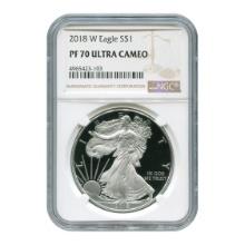 Certified Proof Silver Eagle 2018-W PF70 NGC