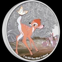 Disney Bambi 80th Anniversary - Bambi and Butterfly 1oz Silver Coin