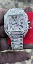 Custom Full Diamond Cartier (12 cttw, G-H, SI1-SI2) Comes with Box & Papers