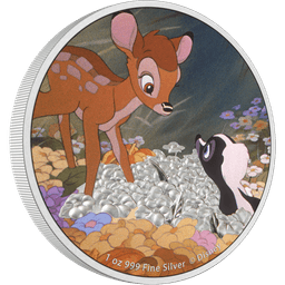 Disney Bambi 80th Anniversary - Bambi and Flower 1oz Silver Coin