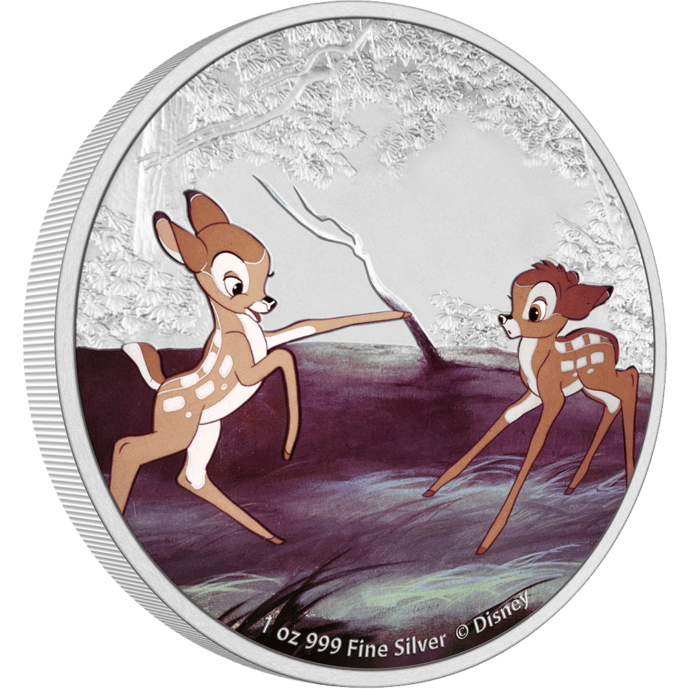 Disney Bambi 80th Anniversary - Bambi and Faline 1oz Silver Coin