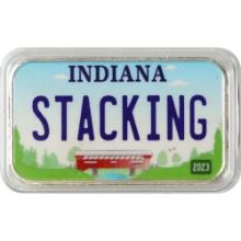 Indiana License Plate - Stacking Across America 1oz Silver Bar