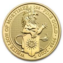 2020 1 oz British Gold Queens Beast The White Lion Coin (BU)