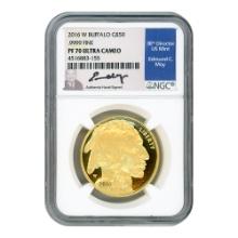 Certified Proof Buffalo Gold Coin 2016-W PF70 NGC Edmund Moy Label