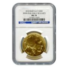 Certified Uncirculated Gold Buffalo 2010 MS70 NGC Early Release