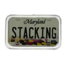 Maryland License Plate - Stacking Across America 1oz Silver Bar