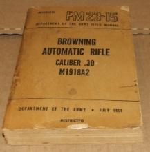 US FM23-15 Browning Automatic Rifle Cal .30