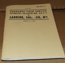 TB 23-7-1 Carbine, Cal. 30, M1 (Reprint)
