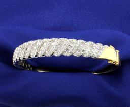 5 Carat Diamond Bangle Bracelet In 14k Gold