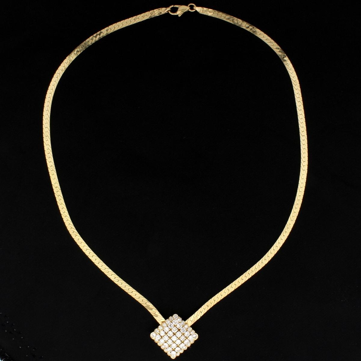 2ct Total Weight Diamond Necklace In 14k Gold