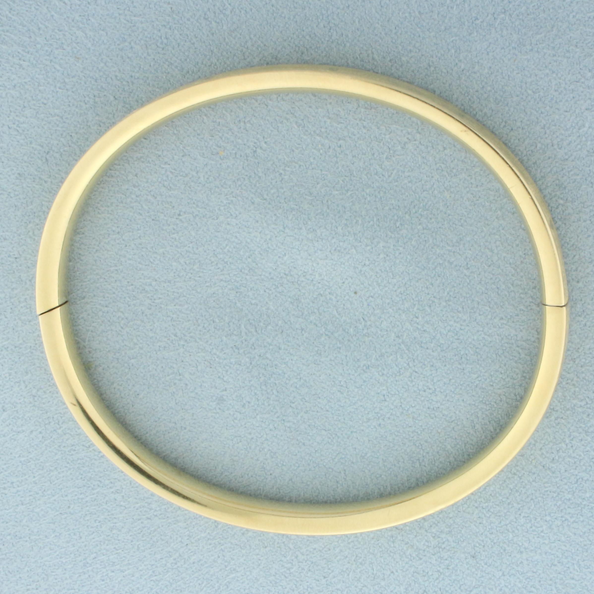 Diamond Cut Bangle Bracelet In 14k Yellow Gold