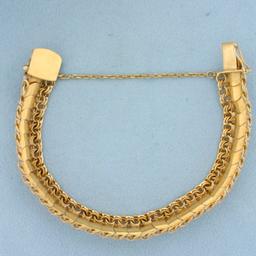 Heavy Designer Link Bracelet In 18k Yellow Gold