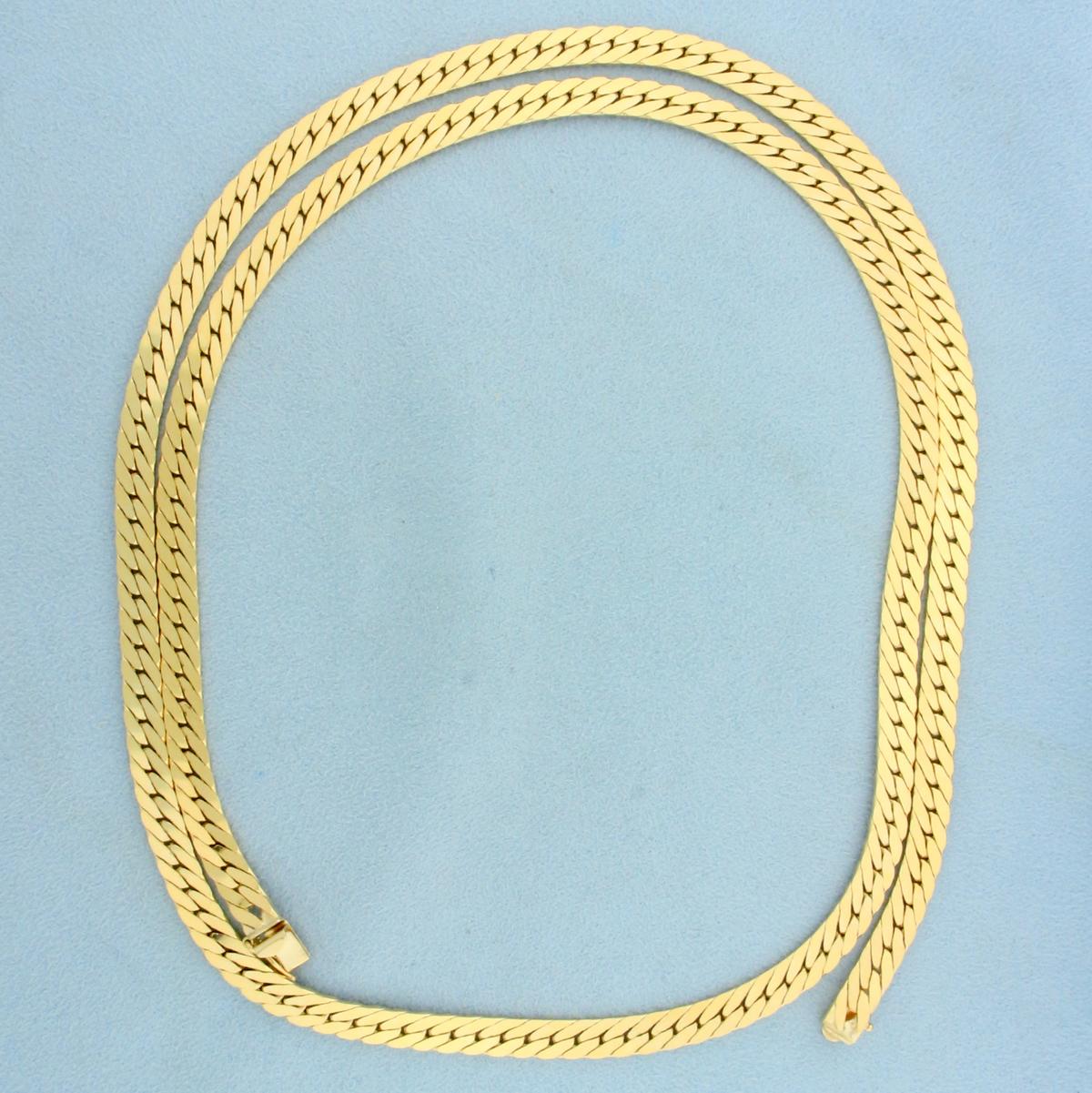 30 Inch Heavy C Link Chain Necklace In 14k Yellow Gold