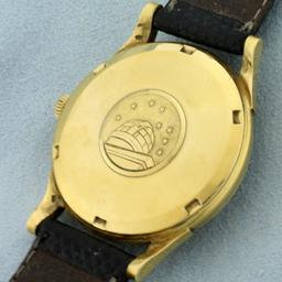 Vintage Mens Omega Constellation Automatic Chronometer Wrist Watch In 18k Yellow Gold Case