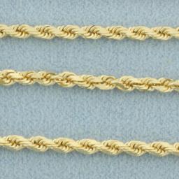 20 Inch Diamond Cut Rope Link Chain Necklace In 18k Yellow Gold