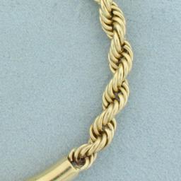 Tube Center Rope Bracelet In 14k Yellow Gold