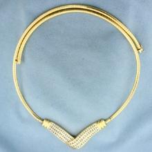 2ct Tw Diamond Omega Link Necklace In 14k Yellow Gold