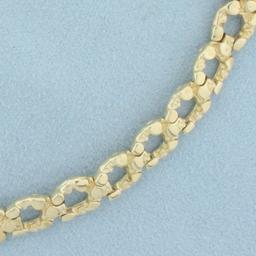 Nugget Horseshoe Link Bracelet In 14k Yellow Gold