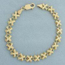 Designer X Link Bracelet In 14k Yellow Gold