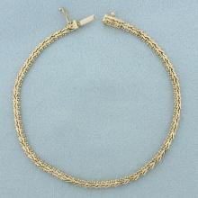 Fancy V Link Bracelet In 14k Yellow Gold