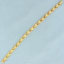 Scalloped Designer Link Bracelet In 18k Yellow Gold