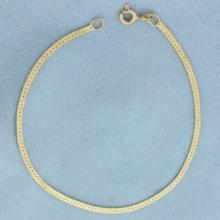 7 Inch Herringbone Link Bracelet In 14k Yellow Gold