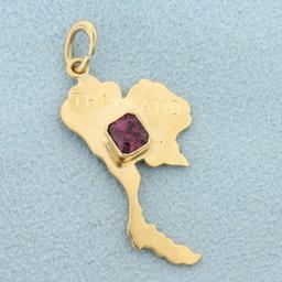 1/2ct Ruby Thailand Shaped Pendant In 18k Yellow Gold