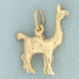 Llama Or Alpaca Pendant Or Charm In 18k Yellow Gold