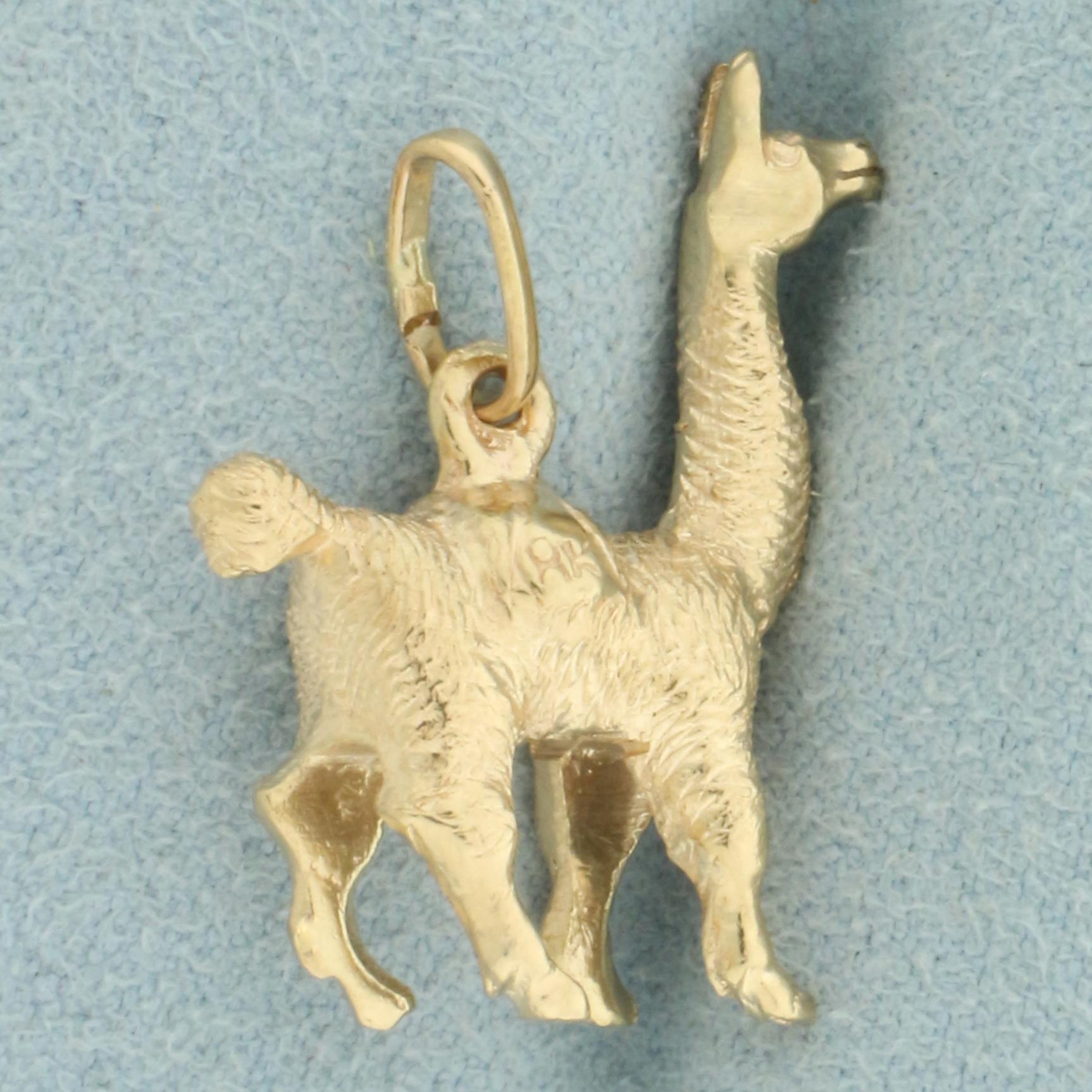 Llama Or Alpaca Pendant Or Charm In 18k Yellow Gold