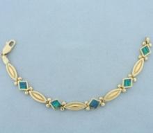 Opal Inlay Bracelet In 14k Yellow Gold