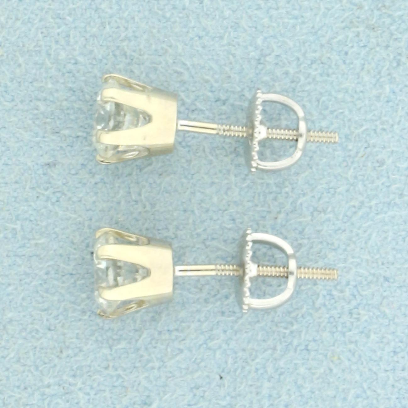 1.25ct Tw Diamond Stud Earrings In 14k White Gold