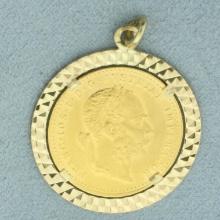 1915 Austria 1 Ducat Gold Coin Charm Or Pendant