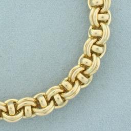 Italian Double Rolo Link Bracelet In 14k Yellow Gold