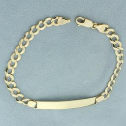 Curb Link Id Bracelet In 10k Yellow Gold