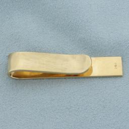 Engravable Vintage Tie Clip In 14k Yellow Gold