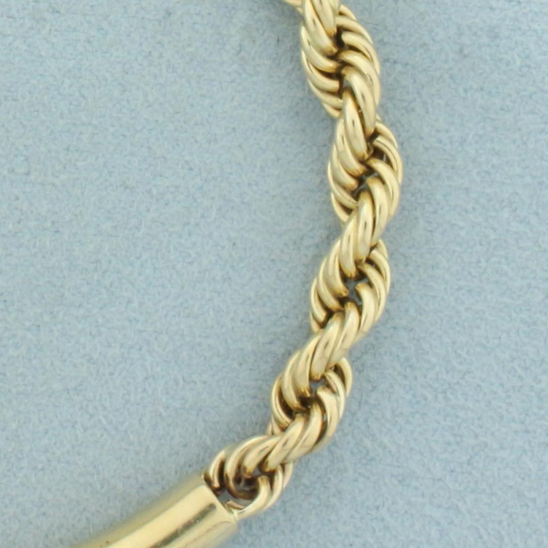 Tube Center Rope Bracelet In 14k Yellow Gold