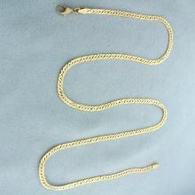 Italian 19.5 Inch Herringbone Chain Necklace In 14k Yellow Gold