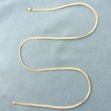 20 Inch Herringbone Link Chain Necklace In 14k Yellow Gold