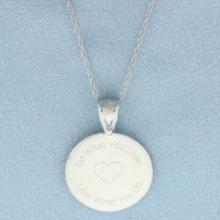 Do What You Love, Love What You Do Necklace In 14k White Gold