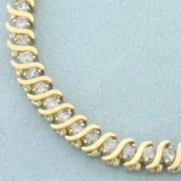 4ct Diamond Tennis Bracelet In 10k Yellow Gold