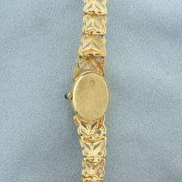 Diamond Geneve Watch In 14k Solid Yellow Gold