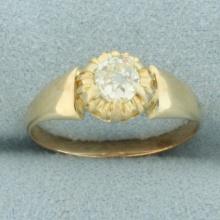 Antique Old Mine Cut Diamond Ring In 14k Yellow Gold
