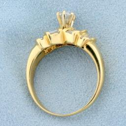 Vintage 1ct Tw Oval Diamond Engagement Ring In 14k Yellow Gold