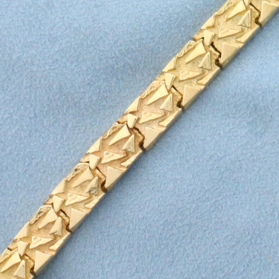Nugget Style Abstract Design Bracelet In 14k Yellow Gold