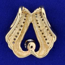 Antique 1ct Tw Old European Cut Diamond Slide Or Pendant In 14k Yellow Gold